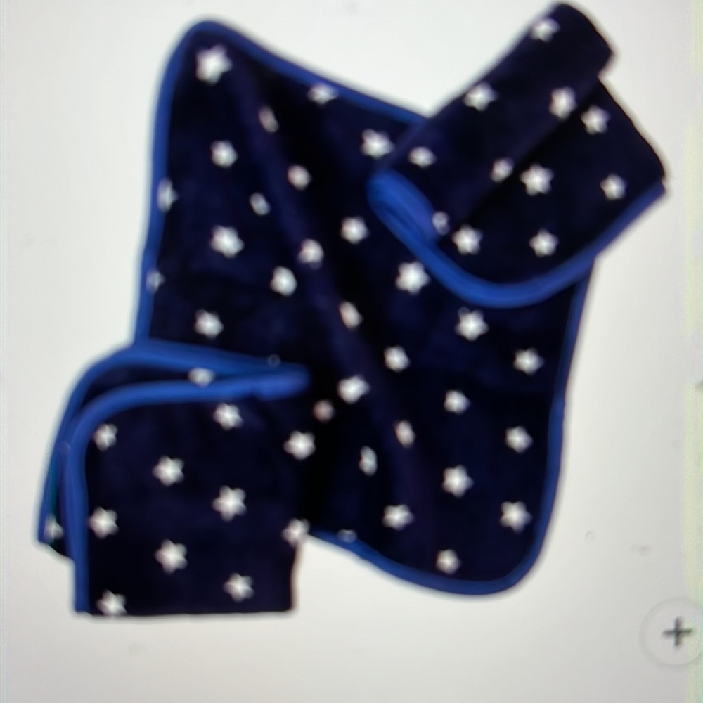 Vintage cosmetic co Navy blue /white stars makeup removing cloths 3 pk NEW